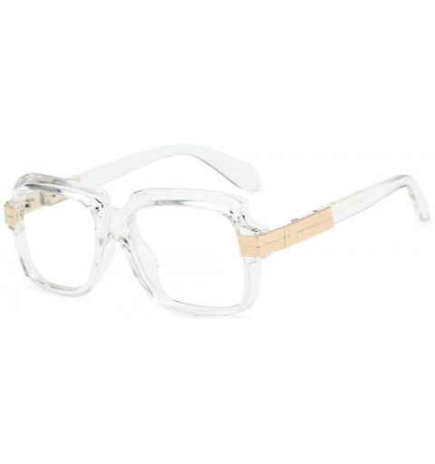 Goggle Retro Men Square Sunglasses Brand Designer Fashion Gradient Lens Glasses UV400 NX - White&clear - CH18M3UG7K8 $24.90