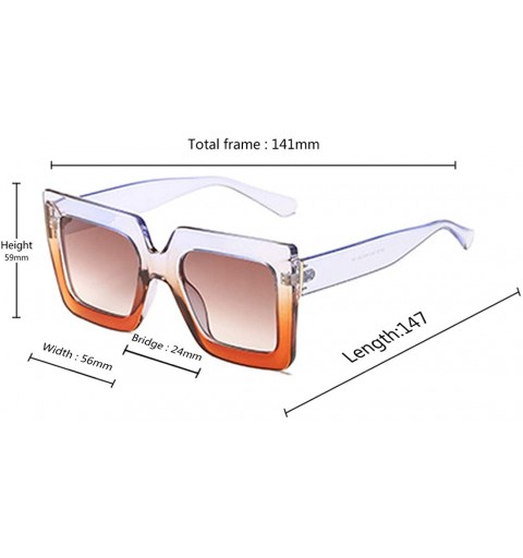 Sport Men and women Sunglasses Two-tone Big box sunglasses Retro glasses - Purple Orange - C418LIO50CX $9.99