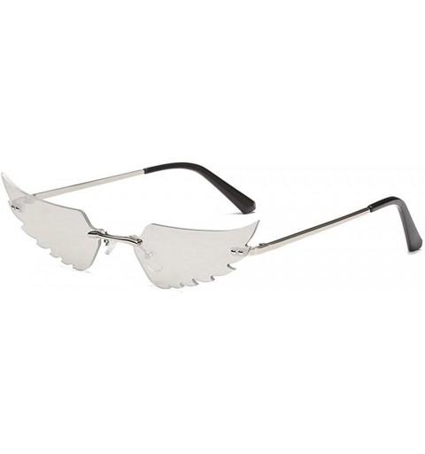 Rimless Vintage Wing Rimless Sunglasses Men Women 2020 Fashion Small Colorful Unique Sun Glasses Female Shades UV400 - CN190L...