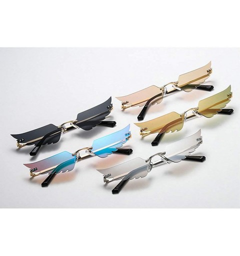 Rimless Vintage Wing Rimless Sunglasses Men Women 2020 Fashion Small Colorful Unique Sun Glasses Female Shades UV400 - CN190L...