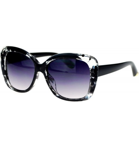 Butterfly Womens Ink Blot Marble Plastic Thick Rectangular Butterfly Sunglasses - Black - C511WI4P30P $7.85