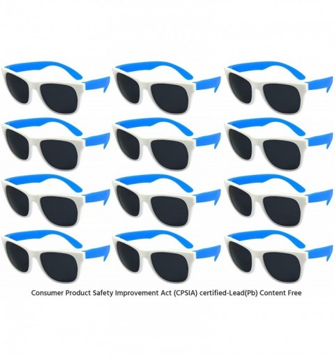Sport Sunglasses Favors certified Lead Content - Adult-white Frame Blue Temple - CD18EE6IYMZ $9.80