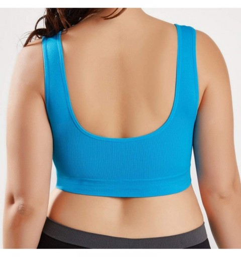 Sport Women V-Neck Stretch Wire Free Plus Size Bra Yoga Sports Casual Workout Full Figure Crop Tops Sports Bras - CM18YCUEKHS...