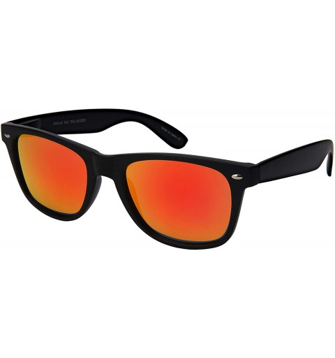 Sport Black Horn Rimmed Sunglasses Men Women Spring Hinge Polarized Lens 5401AS-PRV - CA18KE6ZGOK $9.56