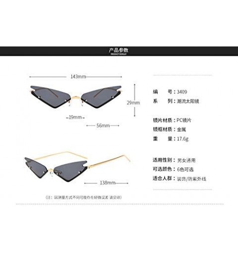 Rimless Small Rimless Cateye Party Sunglasses for Women - Unique Fashion Eyewear Shades for Small face - Tea - CP196440O0K $9.24