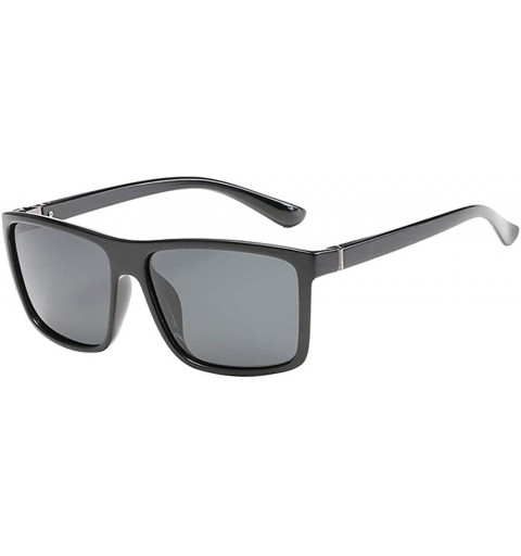 Oversized Men's Polarized Sunglasses Classic Box Sunglasses Men's Sunglasses 2019 Fashion - Gray - CL18TK8UW9D $19.67