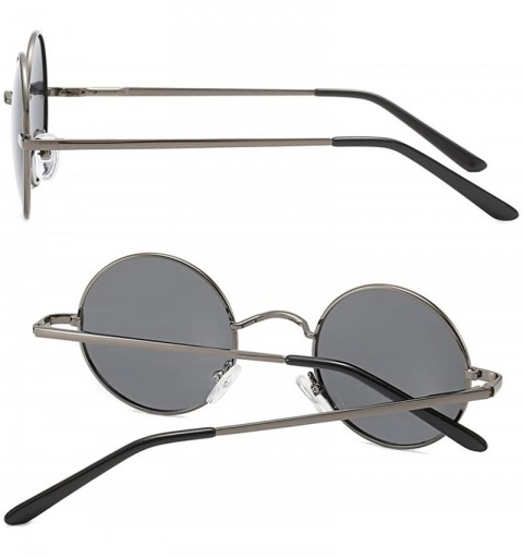 Goggle Vintage Round Polarized Sunglasses Unisex Driving Polarized Small Circle Sun Glasses Shades for Men Women - CT18NY0S3W...