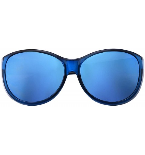 Shield Polarized Oversized Sunglasses Wear over Prescription with Purple Frame for Women&Men - Blue - CO18W8G753A $37.64