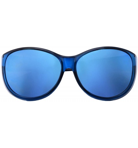 Shield Polarized Oversized Sunglasses Wear over Prescription with Purple Frame for Women&Men - Blue - CO18W8G753A $16.63