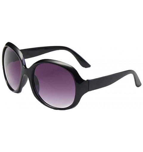 Oval Oversize Sunglasses Lightweight Composite-UV400 Lens Oval Sunglasses - Black - C41903Y88OR $22.40