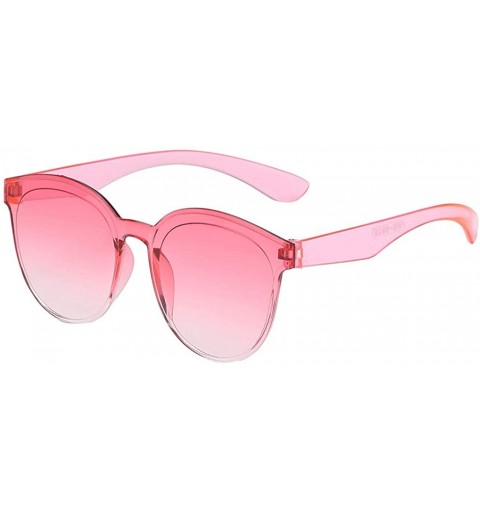 Rimless Men's and women's Candy Color Rimless Conjoined Transparent Sunglasses One Piece Unisex Neon Colors Eyewear - F - C91...