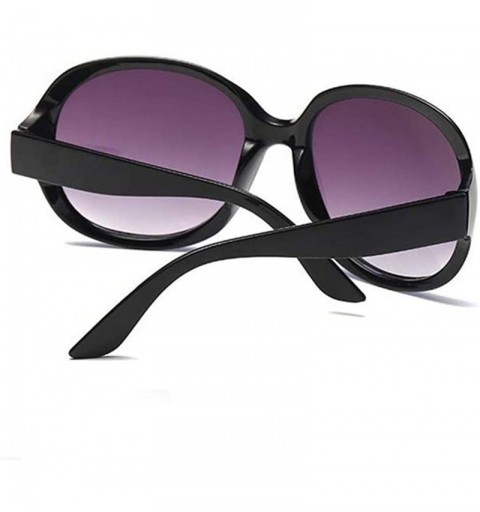 Oval Oversize Sunglasses Lightweight Composite-UV400 Lens Oval Sunglasses - Black - C41903Y88OR $14.07