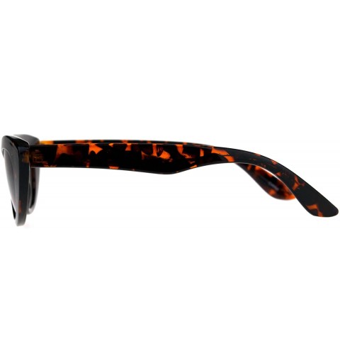 Cat Eye Womens Mod Retro Goth Plastic Cat Eye Minimal Sunglasses - Tortoise Brown - CQ18CMRN5YZ $11.27