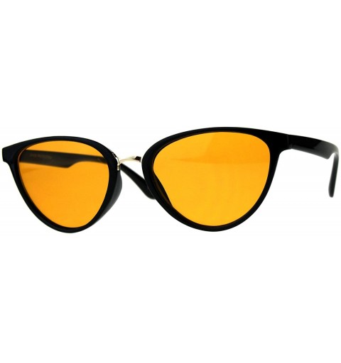 Oval Womens Sunglasses Designer Fashion Triangular Oval Frame Color Lens UV 400 - Black - CQ18DNAO4QO $13.24