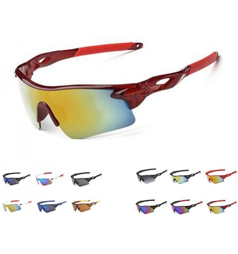 Semi-rimless Polarized Sunglasses Men Explosion Proof Baseball - Red Wine - CJ190DWQ0YZ $15.07