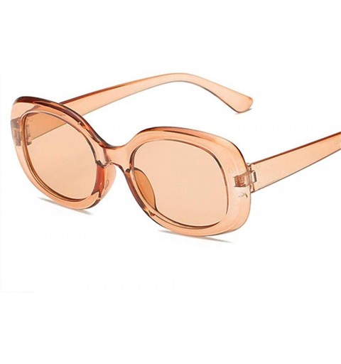 Oval Vintage Oval Sunglasses Women Luxury Brand Designer Retro Leopard As Picture - Brown - C118YKU8Z5M $8.18