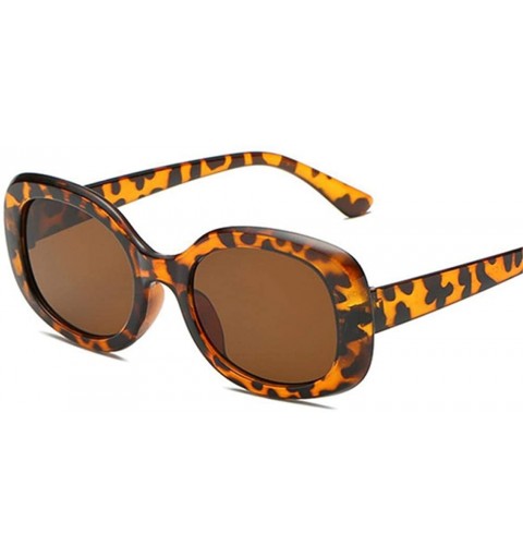 Oval Vintage Oval Sunglasses Women Luxury Brand Designer Retro Leopard As Picture - Brown - C118YKU8Z5M $8.18