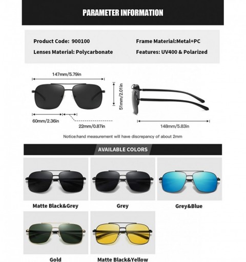 Square Polarized Sunglasses for Mens UV Protection Square Frame for Driving - Grey - C318XAHT63X $11.68