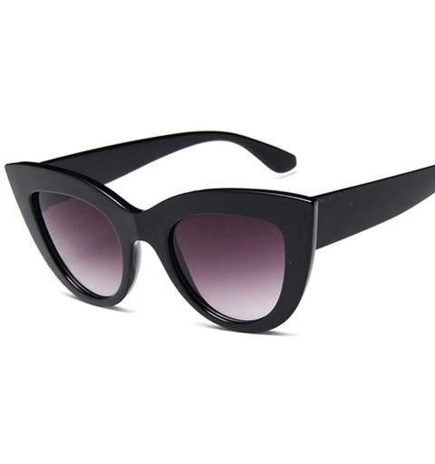 Oversized New Retro Fashion Sunglasses Women Brand Designer Vintage Cat Eye Black Sun Glasses Female Lady UV400 Oculos - C319...
