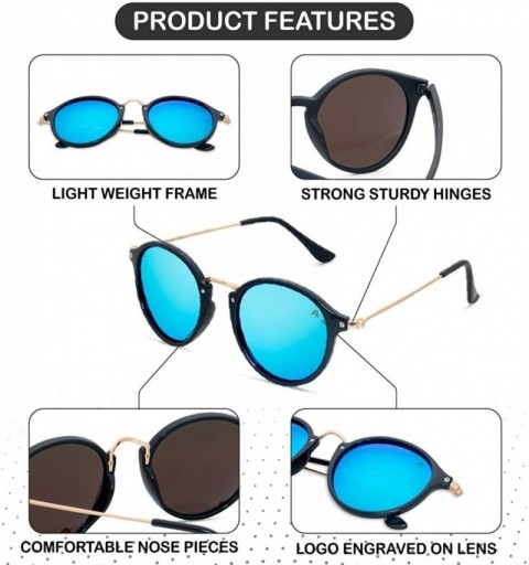 Round Retro Sunglasses for Men for Women - Vintage Classic Round Sunglases Polarized UV 400 Protection - CY19C3U6QLT $7.29