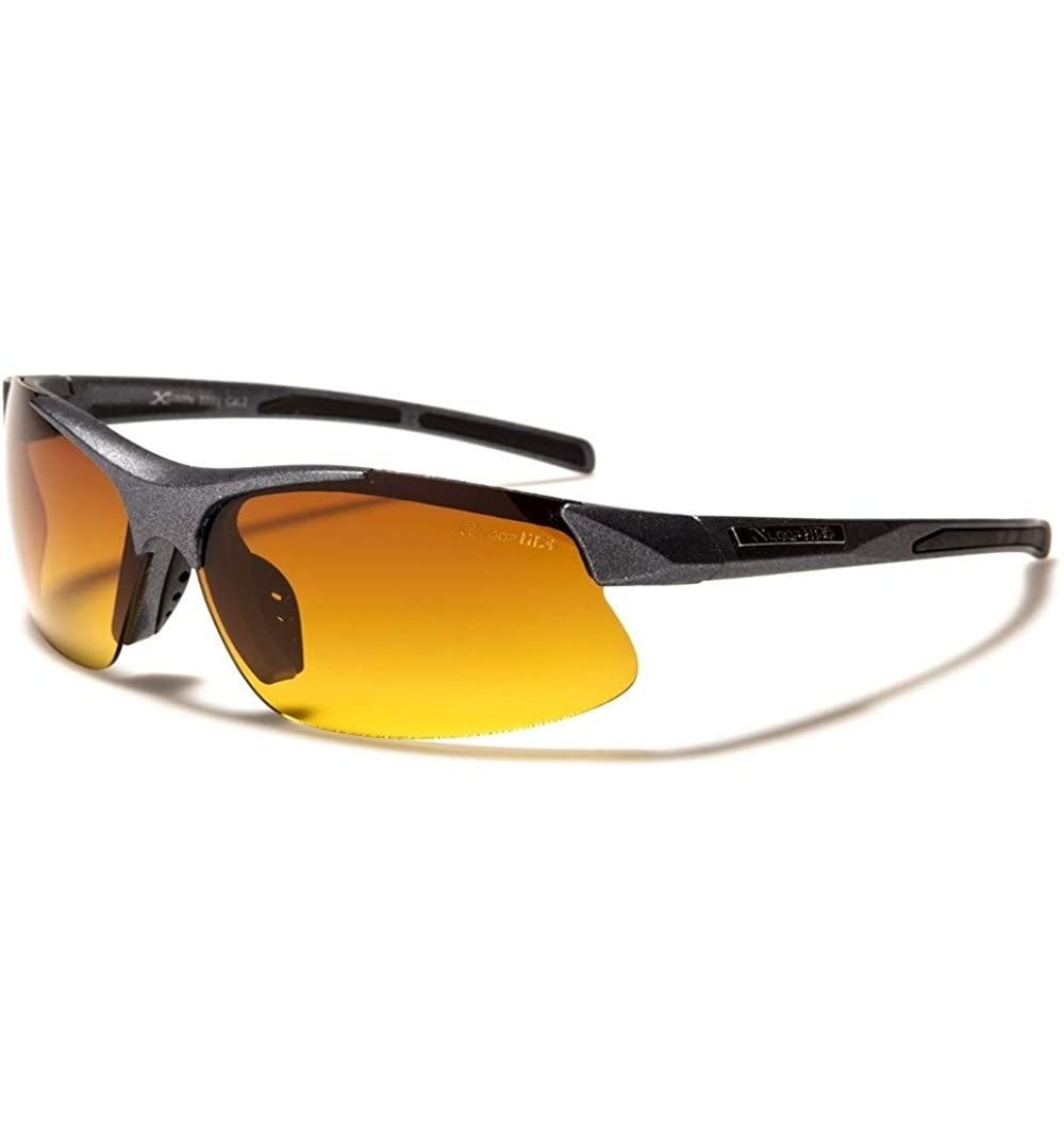Sport Brown Blue Blocker High-Definition (HD) Lens Driving Sport Wrap Sunglasses - Gray - CZ19704Y9GR $9.72