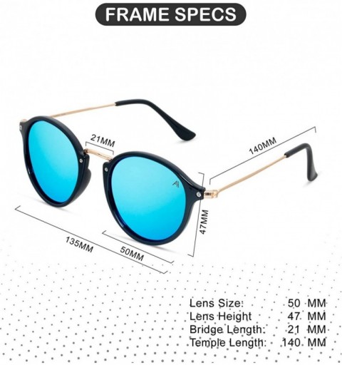 Round Retro Sunglasses for Men for Women - Vintage Classic Round Sunglases Polarized UV 400 Protection - CY19C3U6QLT $7.29