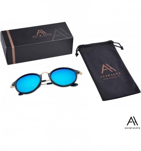 Round Retro Sunglasses for Men for Women - Vintage Classic Round Sunglases Polarized UV 400 Protection - CY19C3U6QLT $7.29