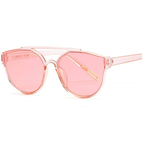 Oversized New Vintage Sliver Cat Eye Sunglasses Women Fashion Er Mirror Cateye Sun Glasses Female Shades UV400 - Pink - C4199...