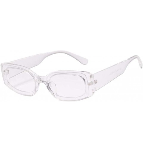 Square Square Frame Sunglasses Trendy Stylish Designer Shades For Unisex - Clear - CF18A9ES9R8 $8.82