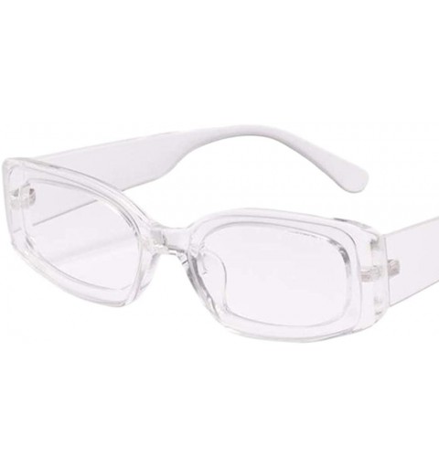 Square Square Frame Sunglasses Trendy Stylish Designer Shades For Unisex - Clear - CF18A9ES9R8 $8.82
