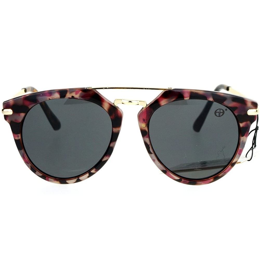 Aviator Retro Round Aviator Sunglasses Womens Designer Fashion Aviators - Purple Tort (Black) - CW1875OS42W $9.25