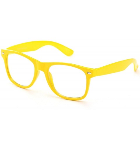 Wayfarer Fashion Retro Unisex Mens Womens Yellow Clear Lens Nerd Geek Glasses Eyewear ! - CL17YITKLRU $10.49