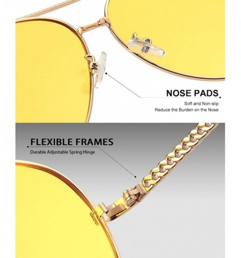 Goggle Night-Driving Glasses Polarized Anti Glare Fog Rain HD Night-Vision Glasses - Yellow Tint Lens for Men & Women - CV192...