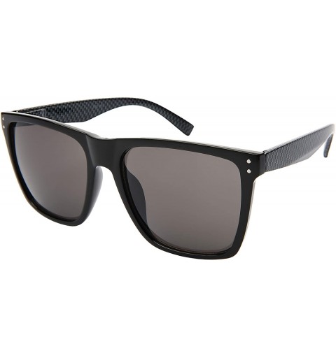 Oversized Extra Large Fit Black Retro Square Rectangular Wide Frame Sunglasses Spring Hinge for Men Women 147MM-152MM - C6195...
