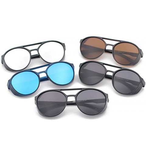 Oval Retro Steampunk Sunglasses for Men Women Gothic sunglasses oval plastic sunglasses - 1 - CY1954SMYXE $17.19