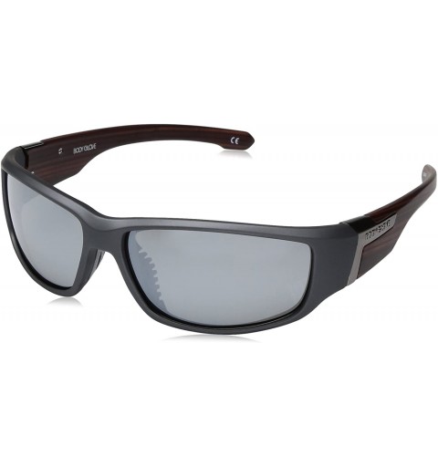 Wrap Men's Bombie Polarized Wrap Sunglasses- Rubberized Graphite Metallic- 61 mm - CU17YEQ62AO $28.06