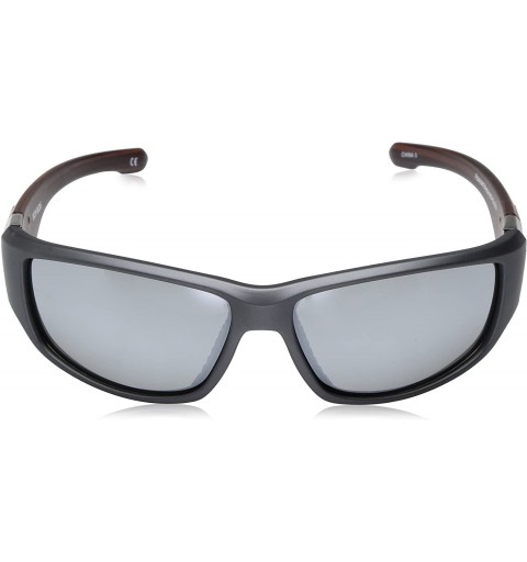 Wrap Men's Bombie Polarized Wrap Sunglasses- Rubberized Graphite Metallic- 61 mm - CU17YEQ62AO $28.06