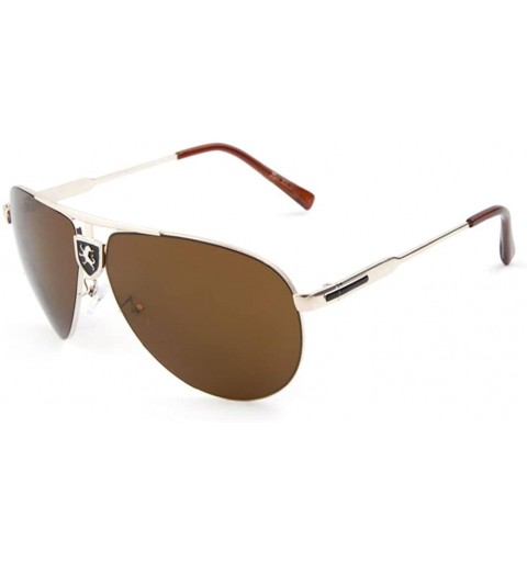 Aviator Gradient Lens Aviator Sunglasses - Gold & Black - CG12L9N9E37 $13.14