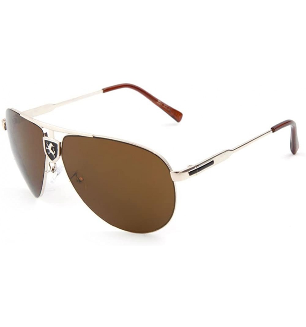 Aviator Gradient Lens Aviator Sunglasses - Gold & Black - CG12L9N9E37 $13.14