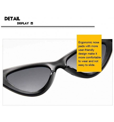 Goggle Retro Small Sunglasses-Polarized Shade Glasses With Classic Narrow Cat Eye Lens - A - CK1905YOHO2 $33.58