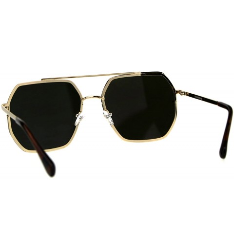 Square Mens Rimless Oversize Designer Fashion Metal Rim Mirror Lens Sunglasses - Gold Orange - C118CMN80MD $16.23