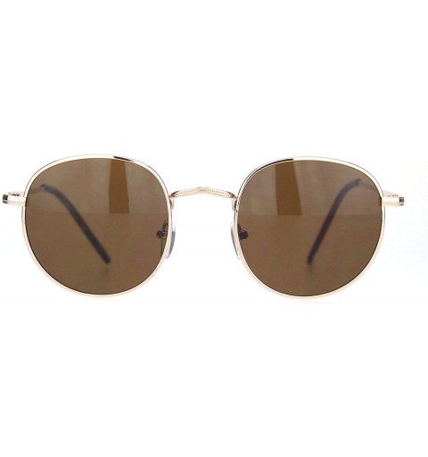 Rectangular Mens 90s Rectangular Metal Rim Dad Shade Sunglasses - Gold Solid Brown - CV18O28L57G $8.60