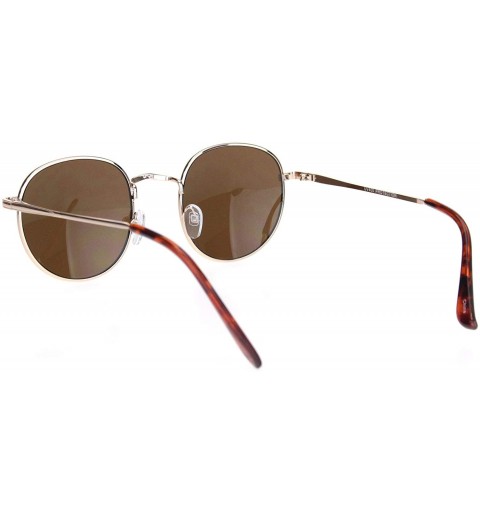 Rectangular Mens 90s Rectangular Metal Rim Dad Shade Sunglasses - Gold Solid Brown - CV18O28L57G $8.60