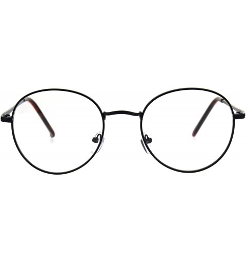 Round 90s Round Retro Metal Rim Classic Clear Lens Eye Glasses - Black - CC185YMQN7Q $13.00