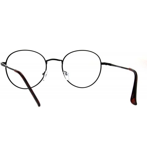 Round 90s Round Retro Metal Rim Classic Clear Lens Eye Glasses - Black - CC185YMQN7Q $13.00