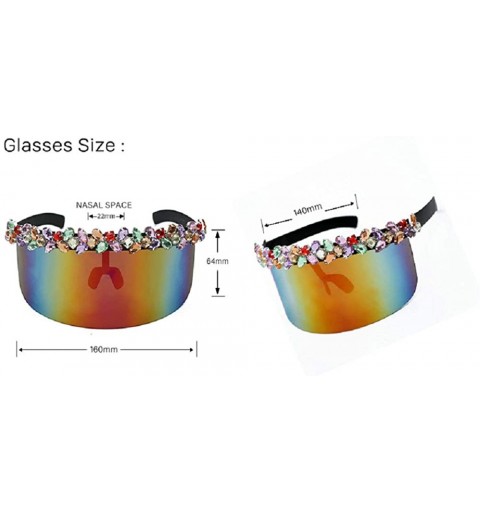 Oversized Oversized Sunglasses Mirrored Colorful Windproof - Yellow - CI18X5UMZWO $18.77