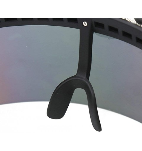 Oversized Oversized Sunglasses Mirrored Colorful Windproof - Yellow - CI18X5UMZWO $18.77