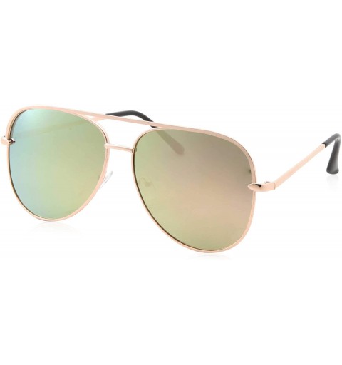 Aviator Classic Metal Frame Pilot Style Sunglasses - Pink - CV18M6C0540 $26.49