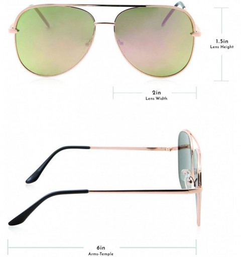 Aviator Classic Metal Frame Pilot Style Sunglasses - Pink - CV18M6C0540 $13.83