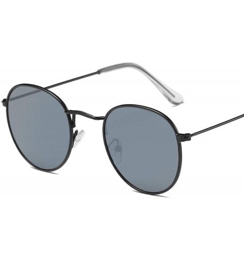 Goggle Classic Metal Women Sunglasses Summer UV Protection Black Frame Fashion Adult Eyeglasses - 2silver-black - C3199C9SWG8...